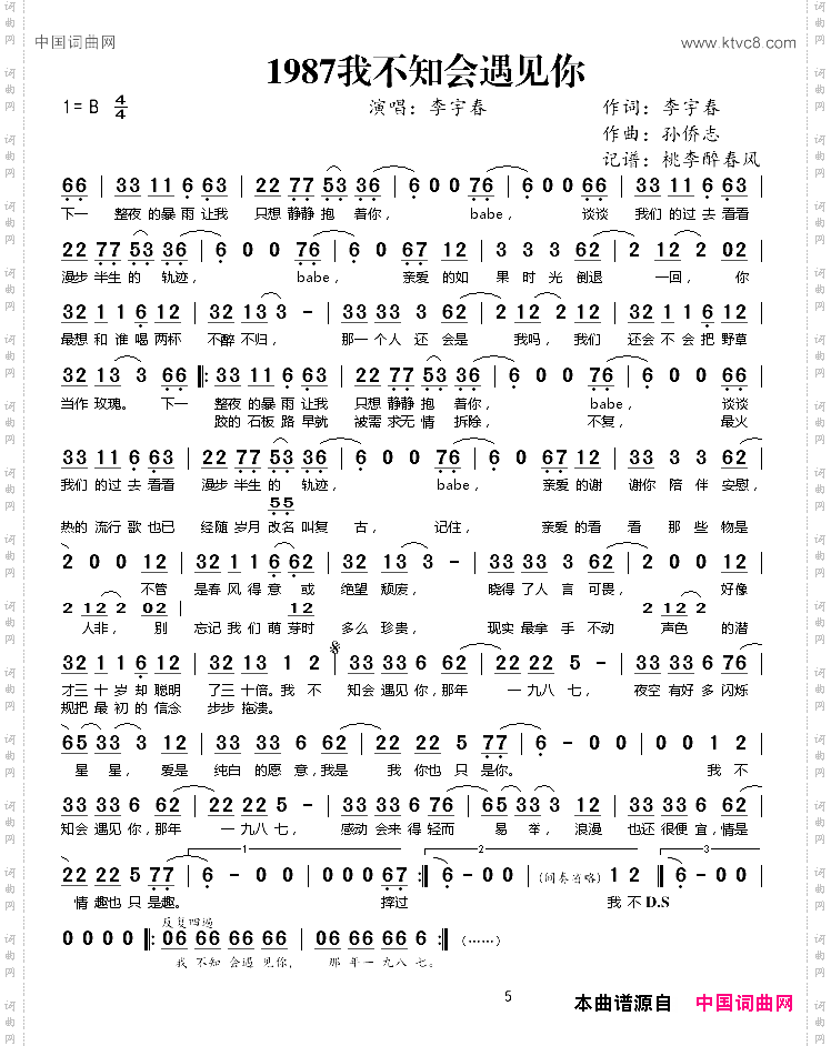 1987我不知会遇见你