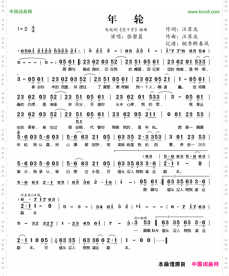 年轮_电视剧《花千骨》插曲