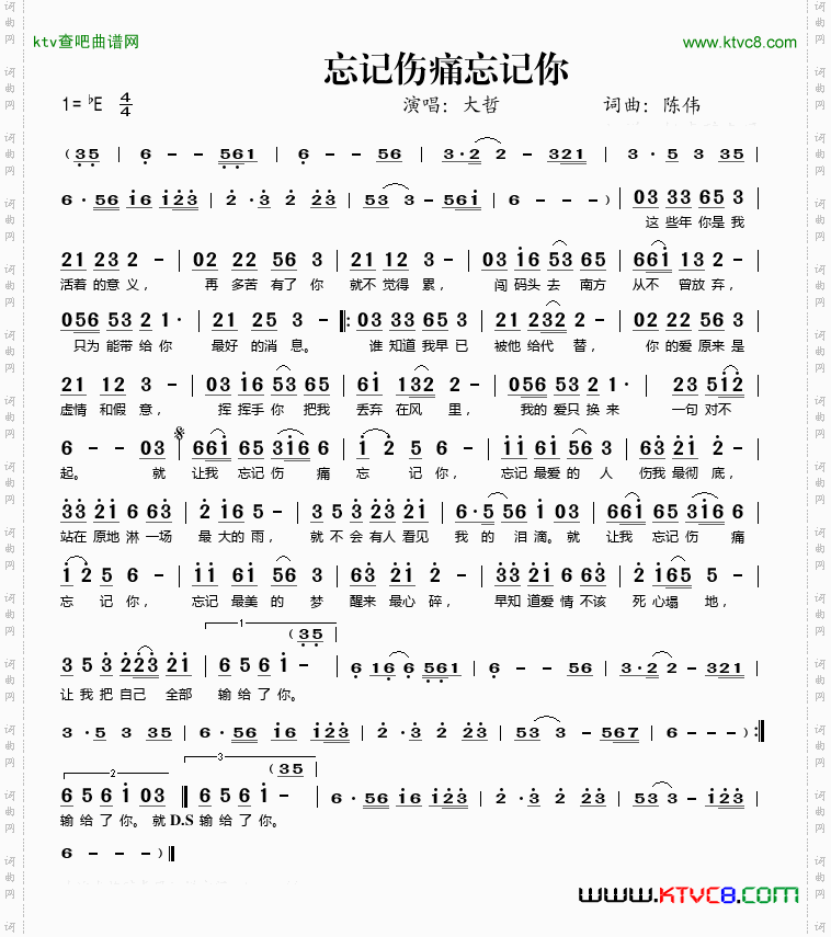 忘记伤痛忘记你