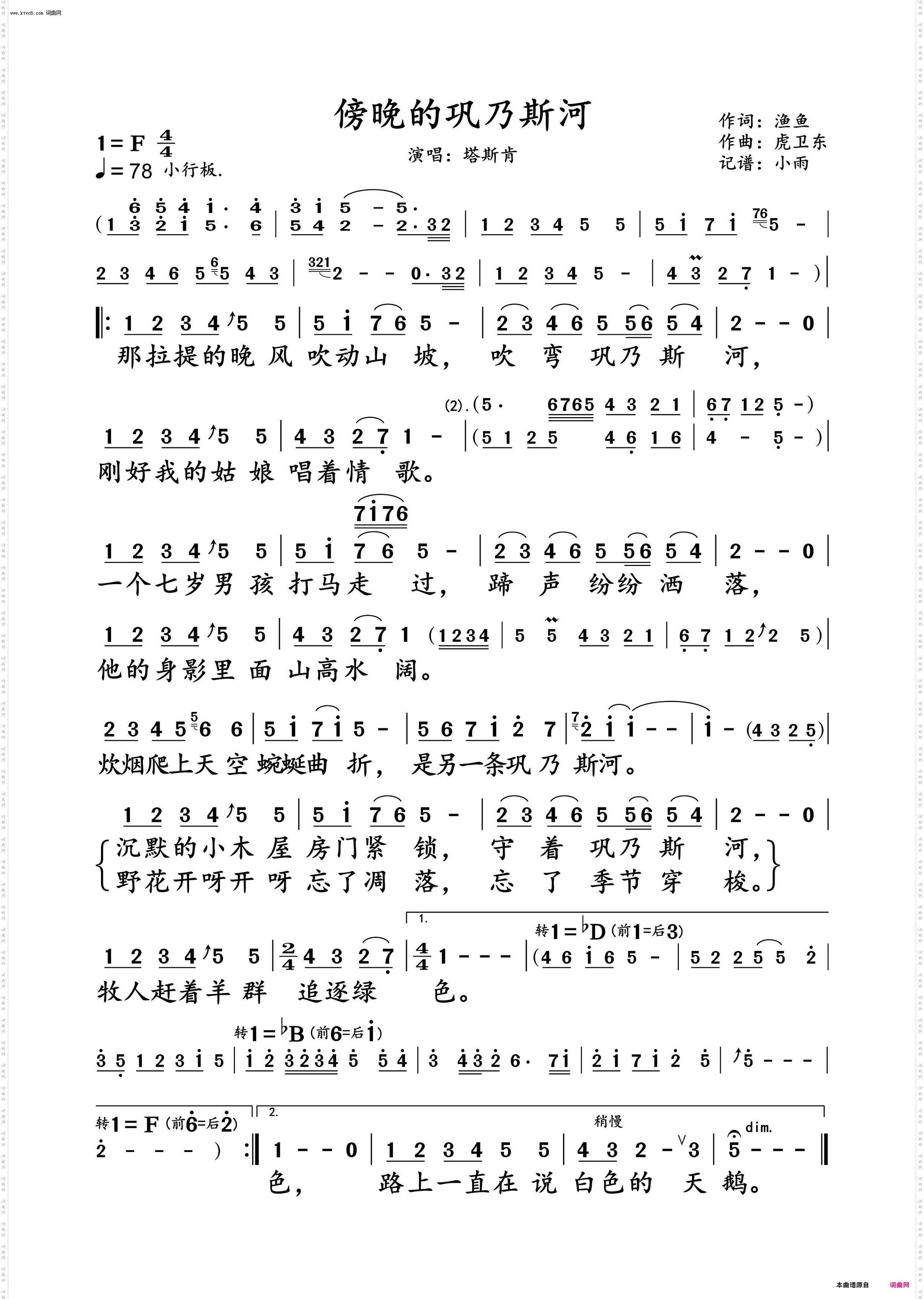 傍晚的巩乃斯河_塔斯肯 动态谱