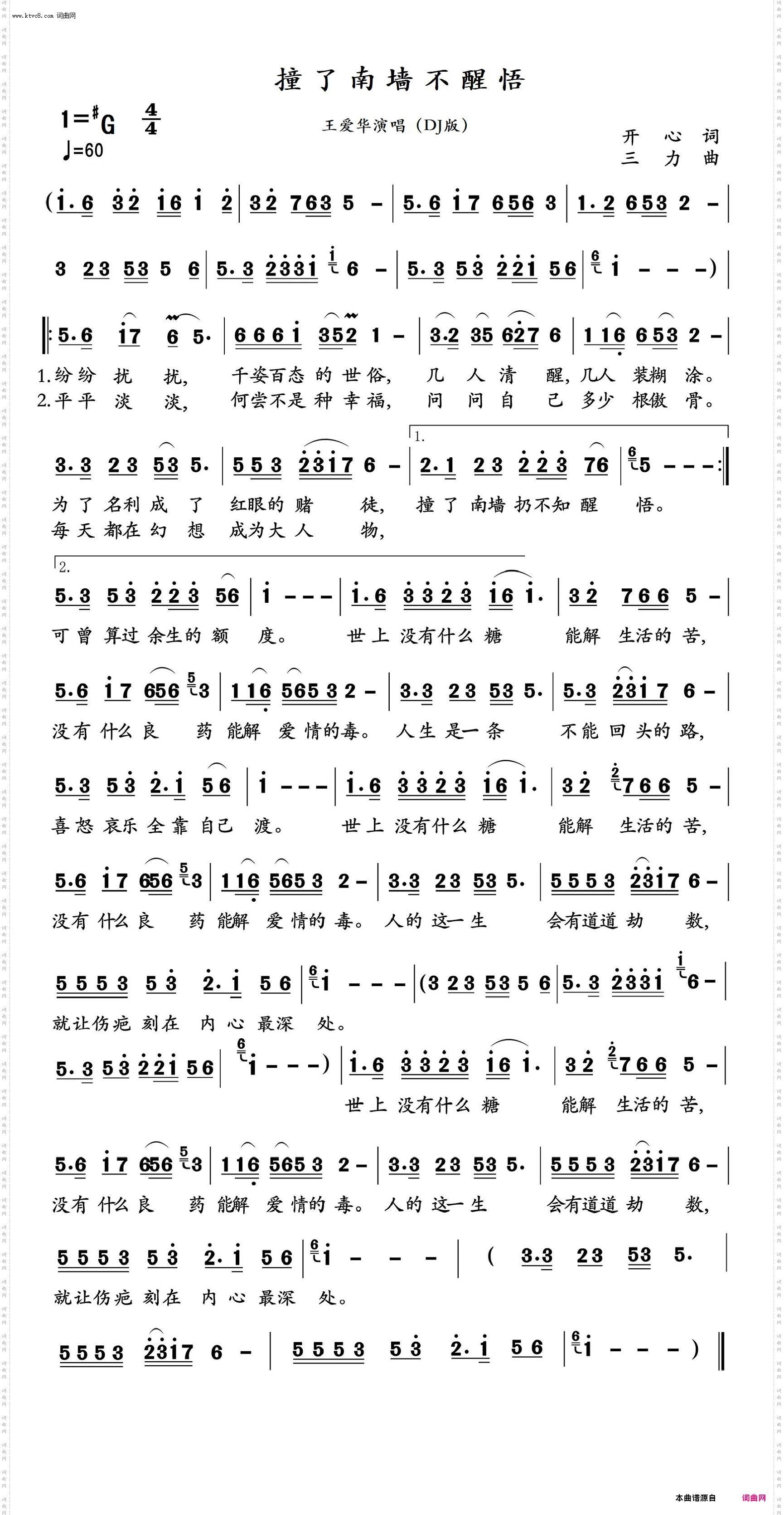 撞了南墙不醒悟_DJ版伴奏动态谱