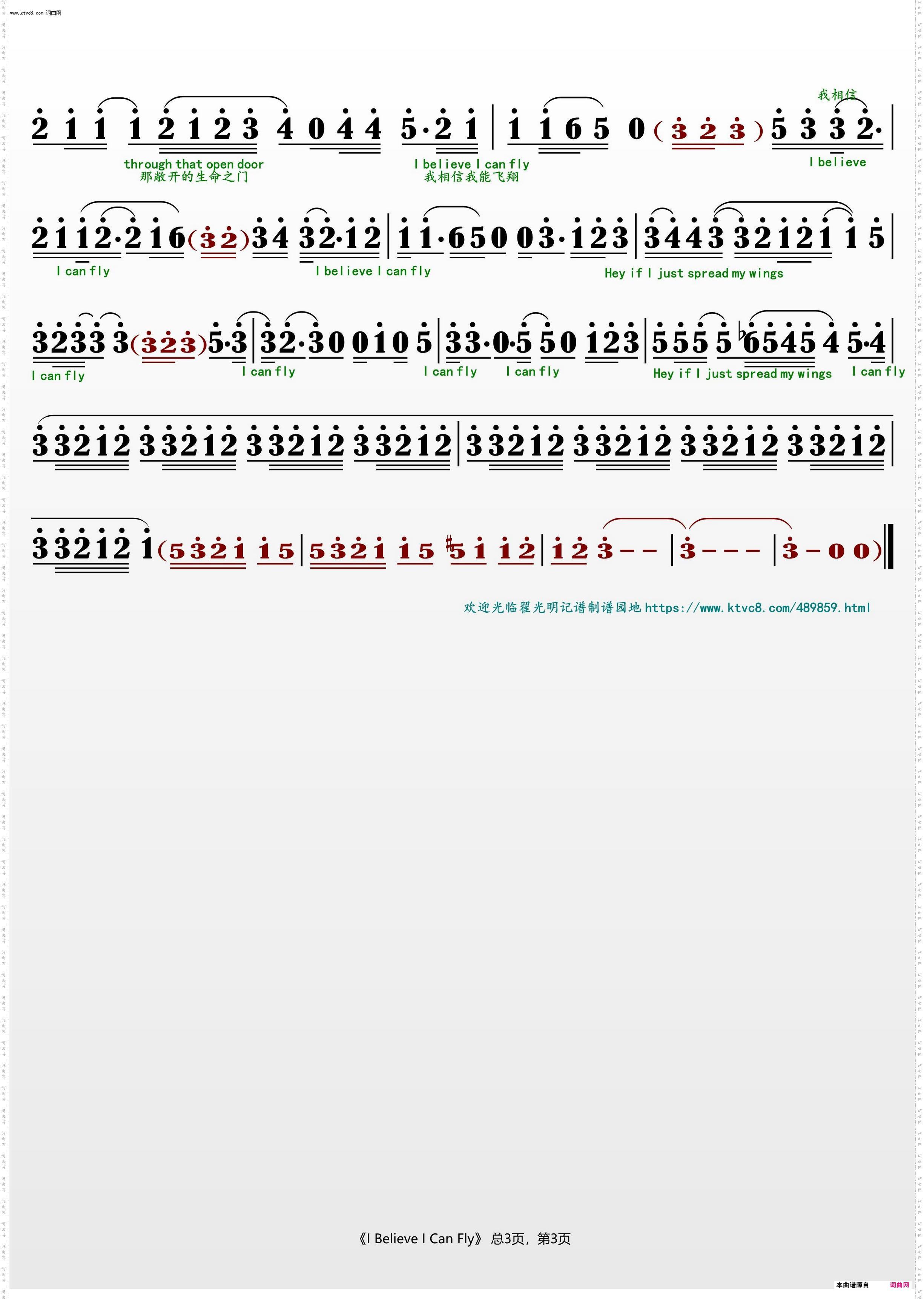 I Believe I Can Fly_1996美影片《空中大灌篮》插曲