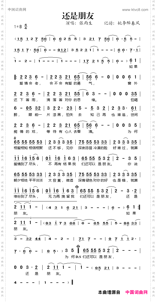 还是朋友张雨生演唱