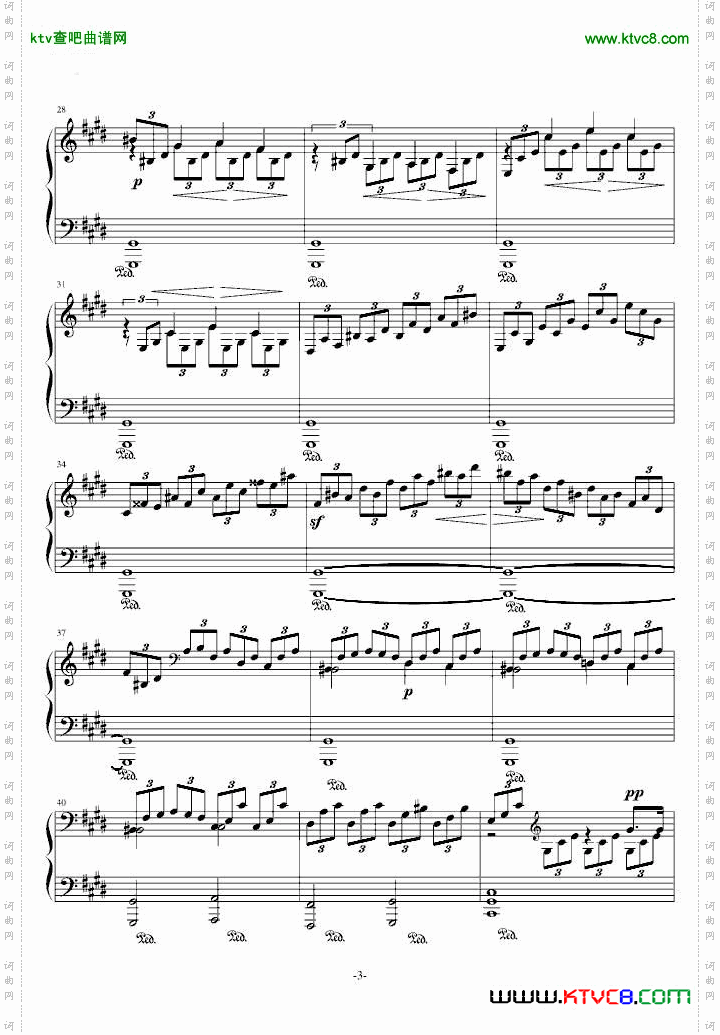 月光奏鸣曲1，2，3乐章