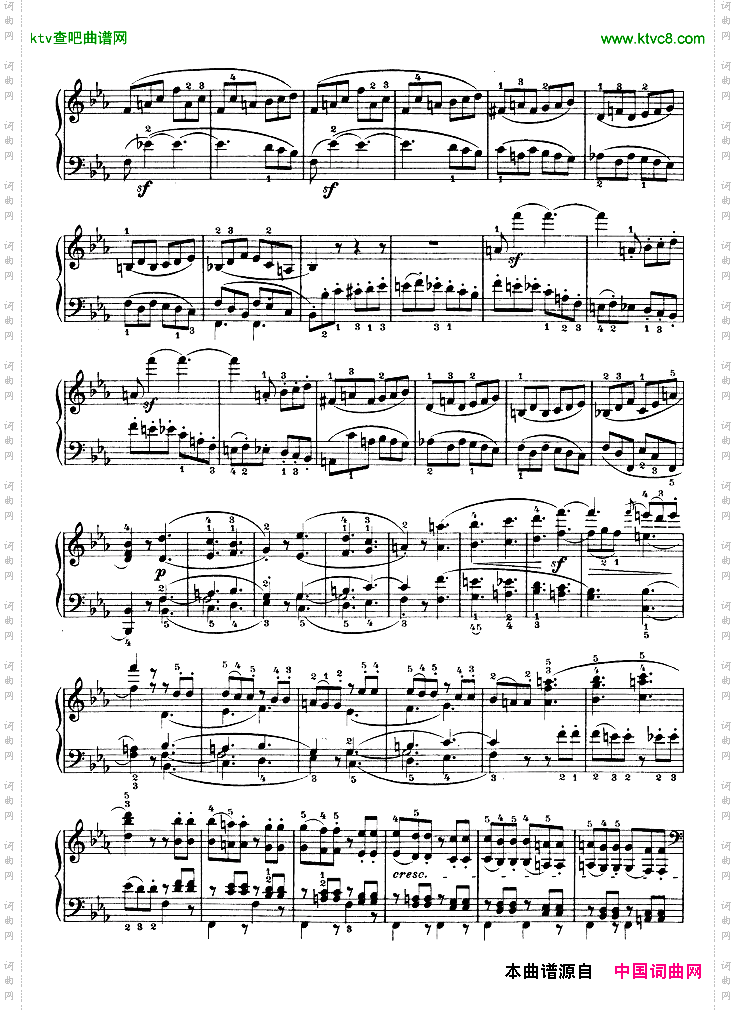 降E大调第四钢琴奏鸣曲-Op.7