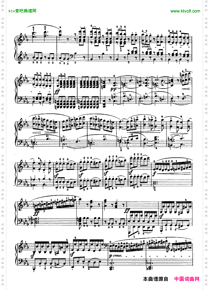 降E大调第四钢琴奏鸣曲-Op.7