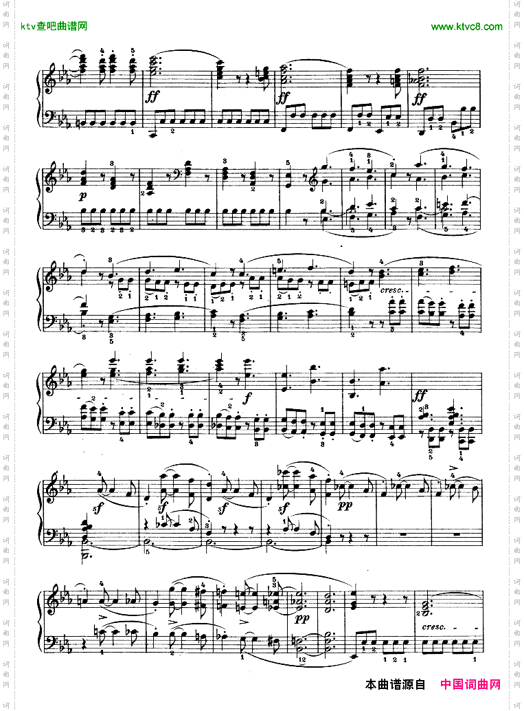 降E大调第四钢琴奏鸣曲-Op.7