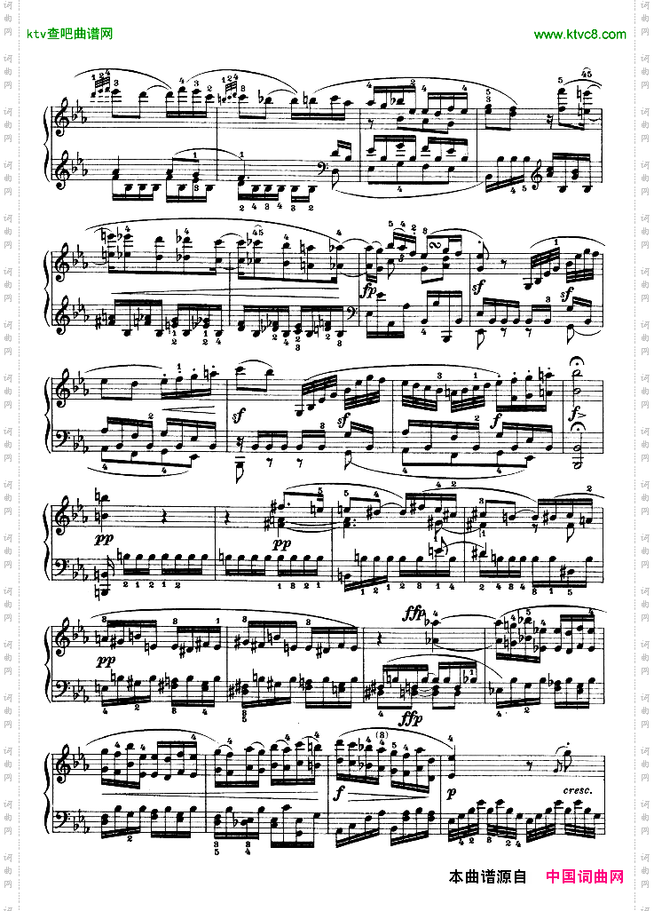 降E大调第四钢琴奏鸣曲-Op.7