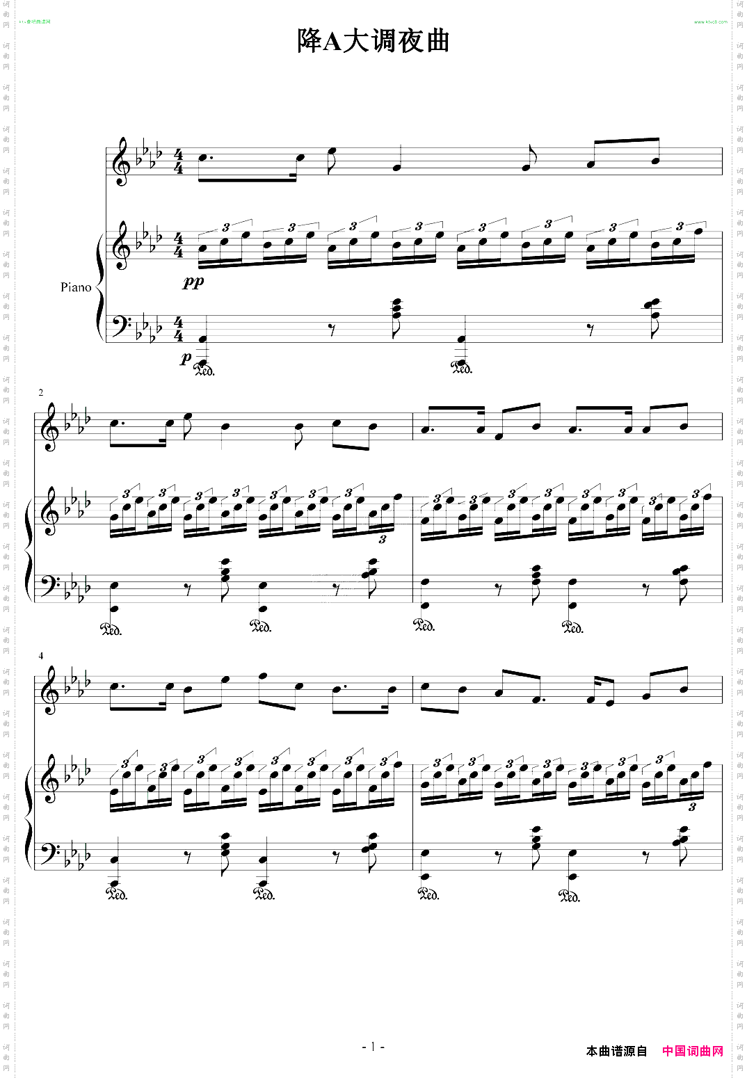 降A大调夜曲