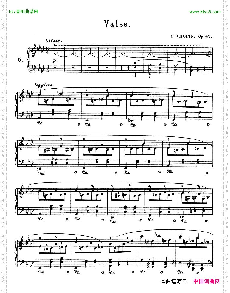 降A大调圆舞曲作品42