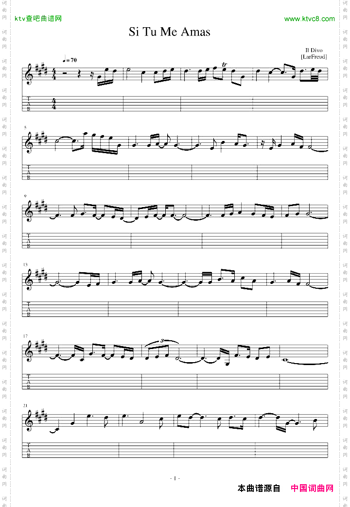 SiTuMeAmas主旋律Guitar