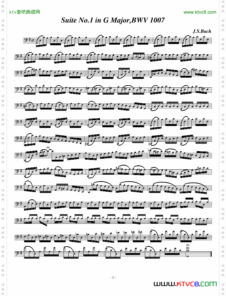 大提琴组曲no.1-前奏