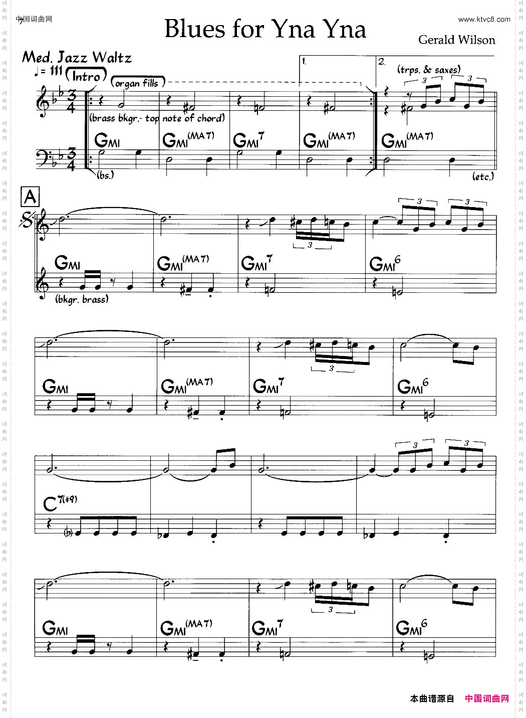 BluesForYnaYna爵士钢琴曲
