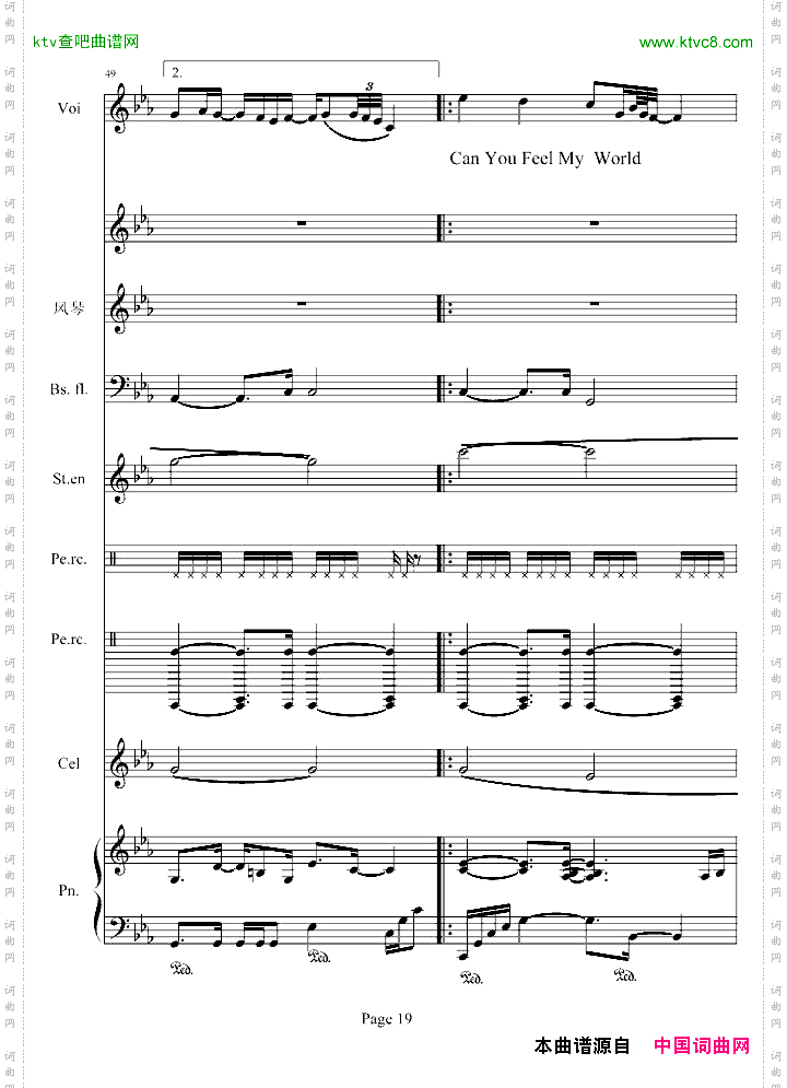 CanYouFeelMyWorld总谱版