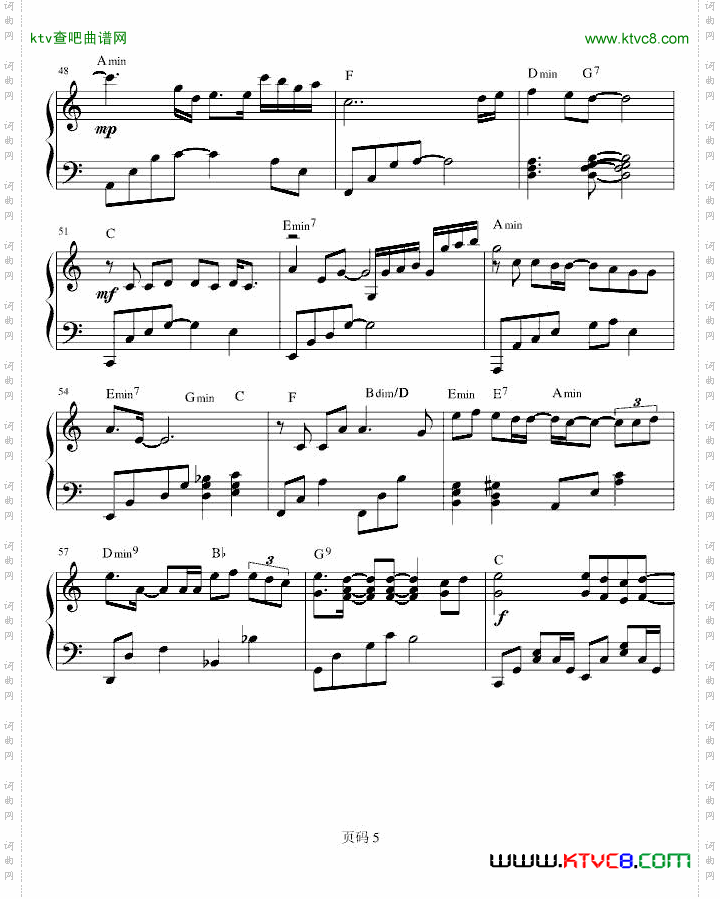 新歌男人KTVC大调和弦标记版