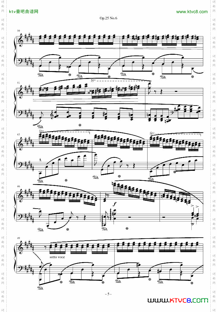肖邦练习曲Op.25No.6