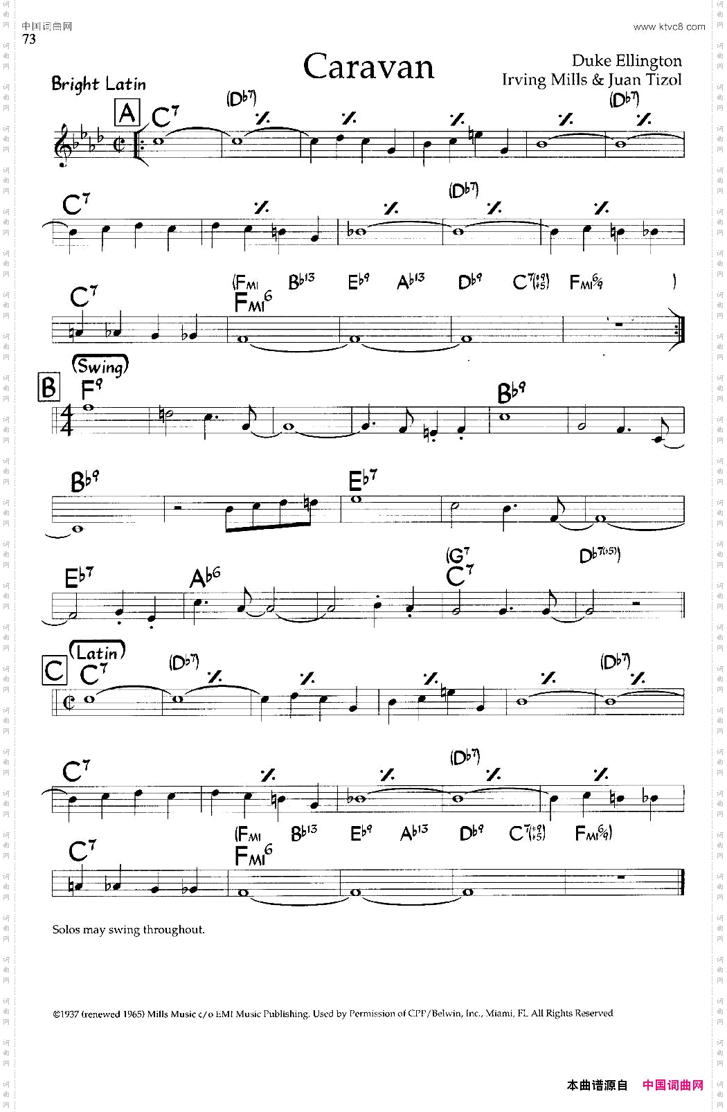 Caravan爵士钢琴曲
