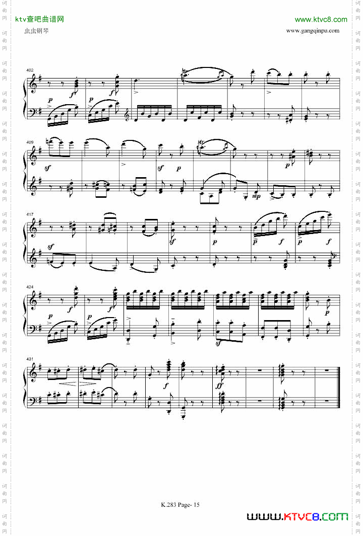 莫扎特G大调钢琴奏鸣曲K.283