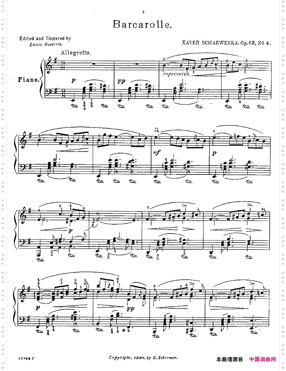 AlbumftheYoungOp·624·船歌Barcarolle,e小调_Album f the Young Op·624· 船歌 Barcarolle,e小调