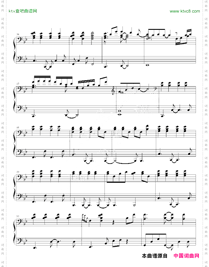 抛物线-蔡健雅伴奏谱