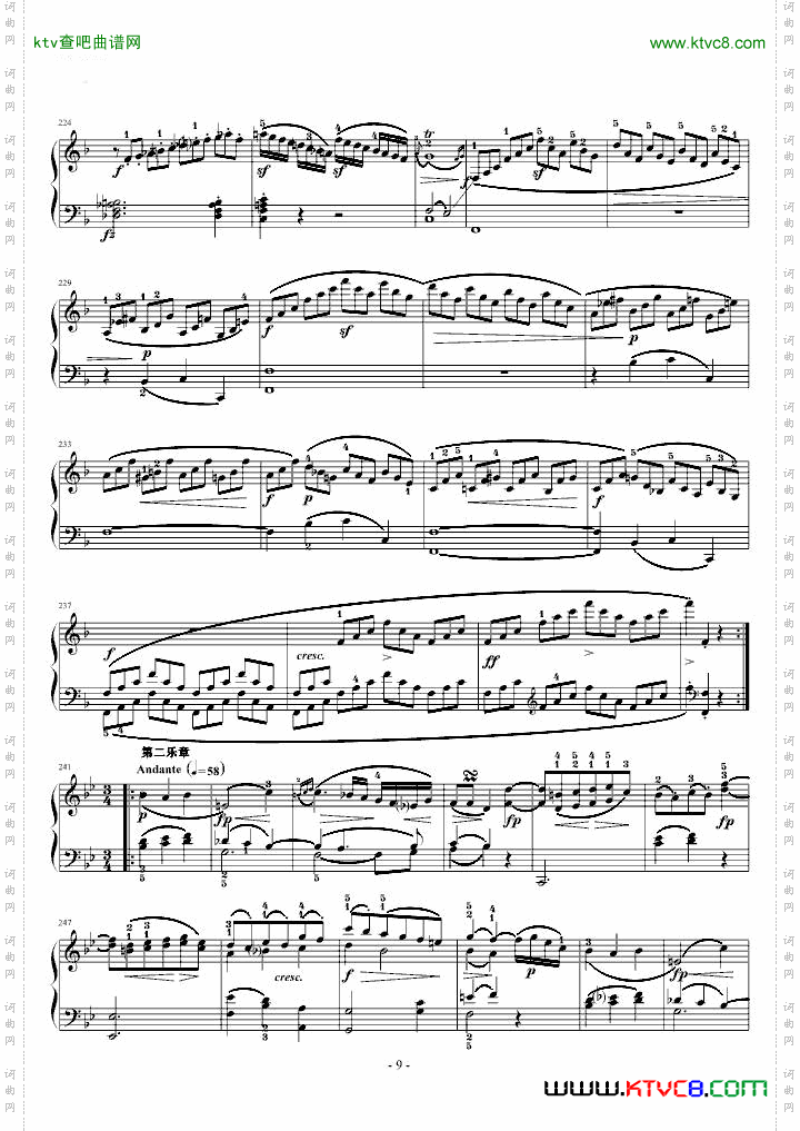 莫扎特F大调钢琴奏鸣曲K533附指法