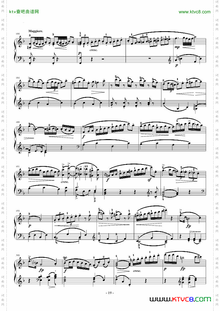 莫扎特F大调钢琴奏鸣曲K533附指法