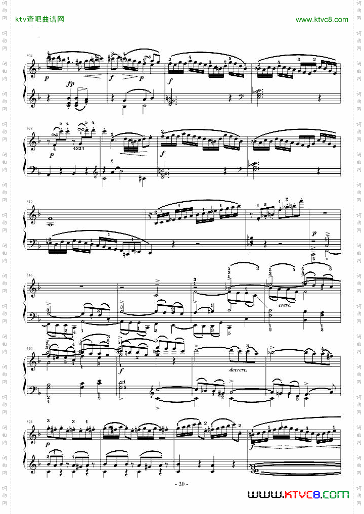 莫扎特F大调钢琴奏鸣曲K533附指法