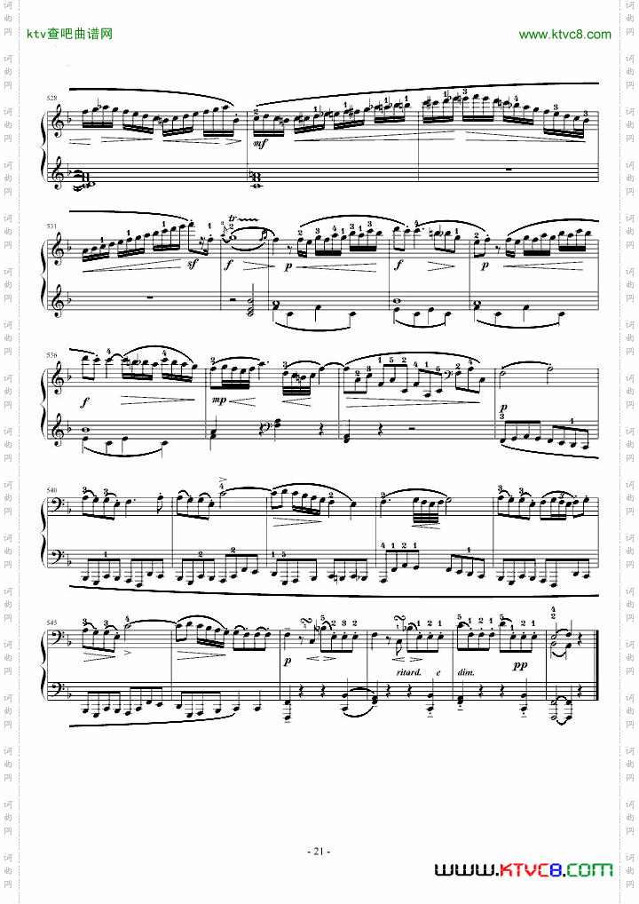 莫扎特F大调钢琴奏鸣曲K533附指法