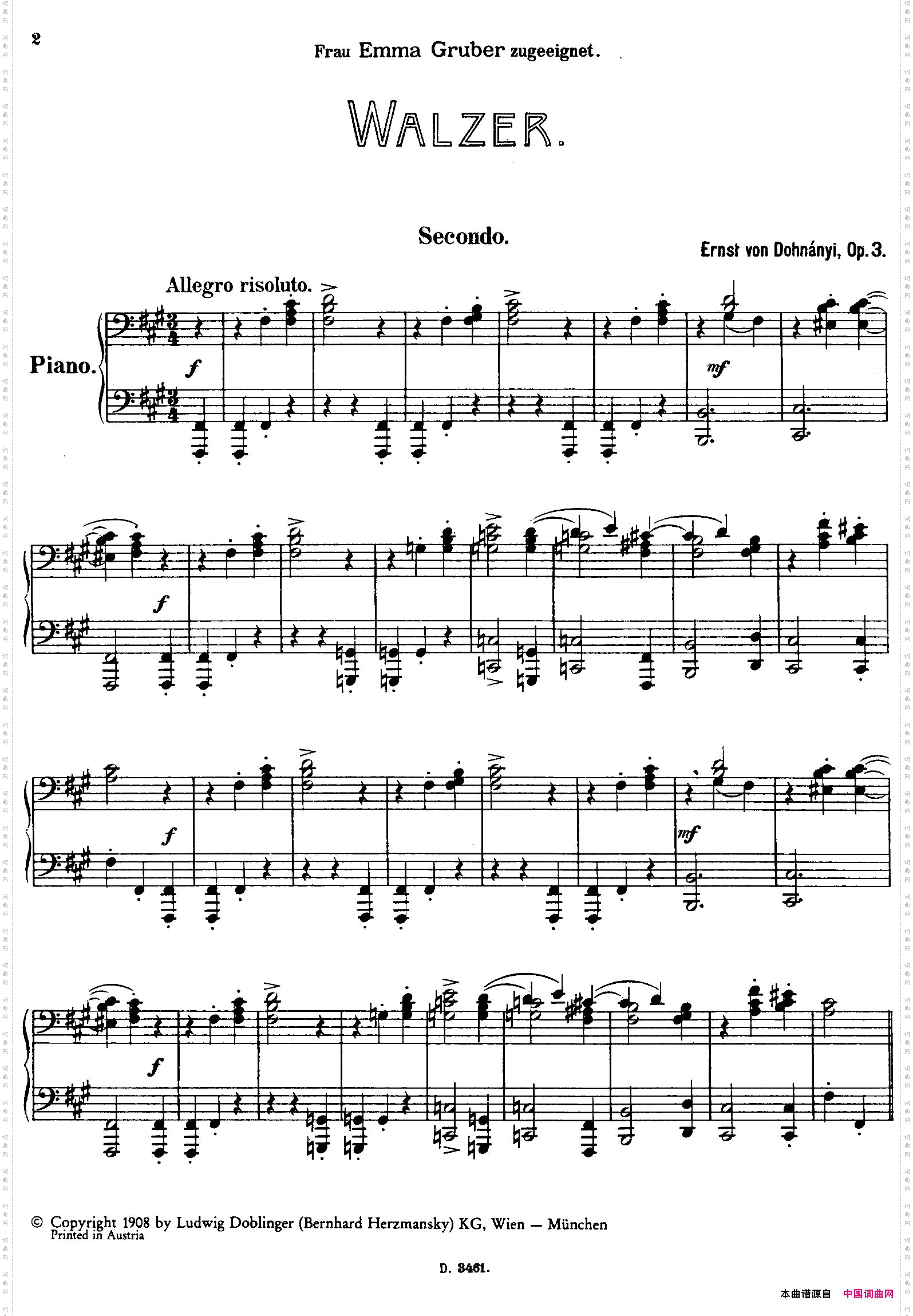 WalzerOp.3-4hands圆舞曲·四手联弹_Walzer Op.3 - 4 hands圆舞曲·四手联弹