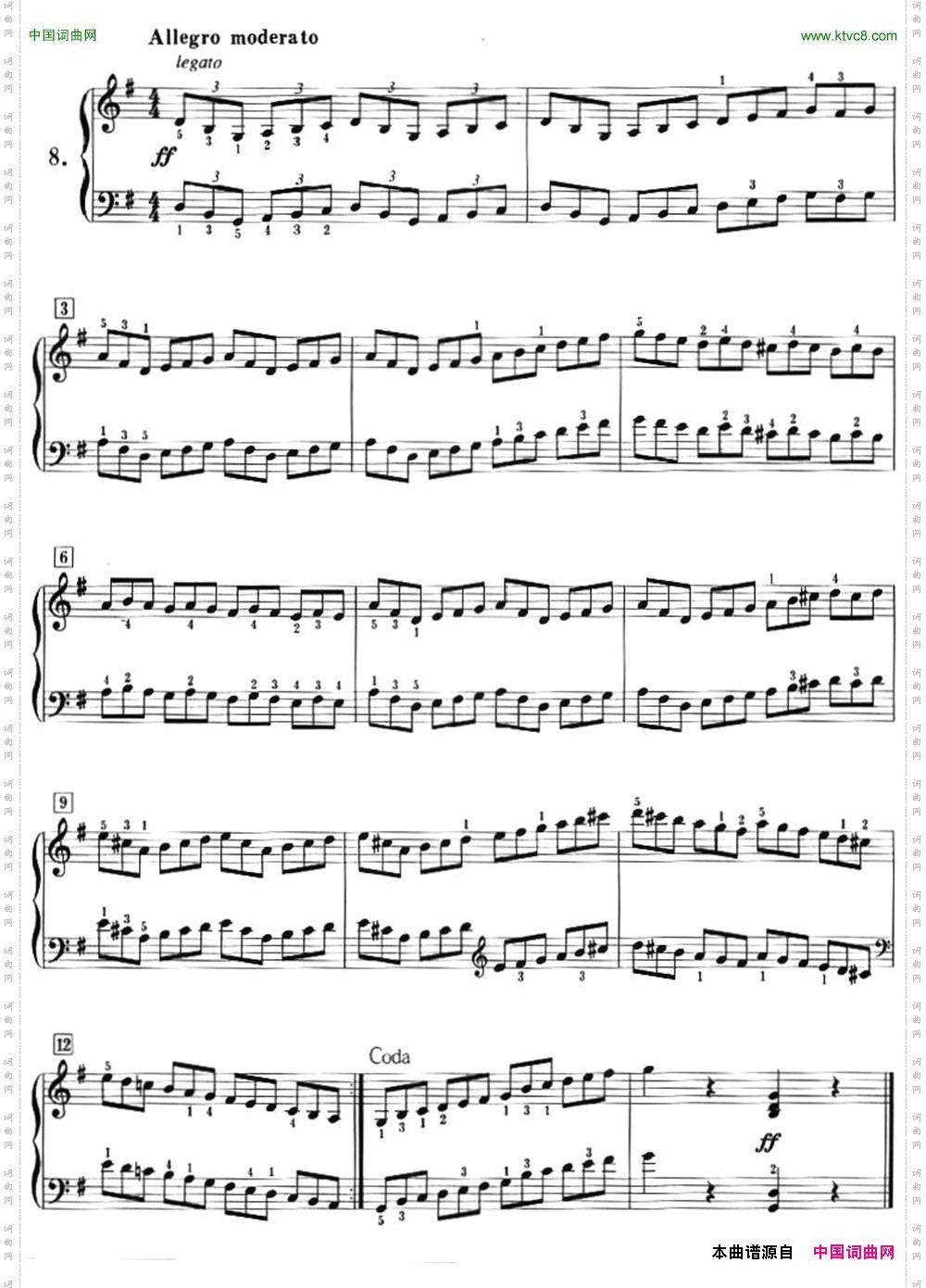 50首莱蒙钢琴练习曲作品37NO.8_50首莱蒙钢琴练习曲 作品37NO.8