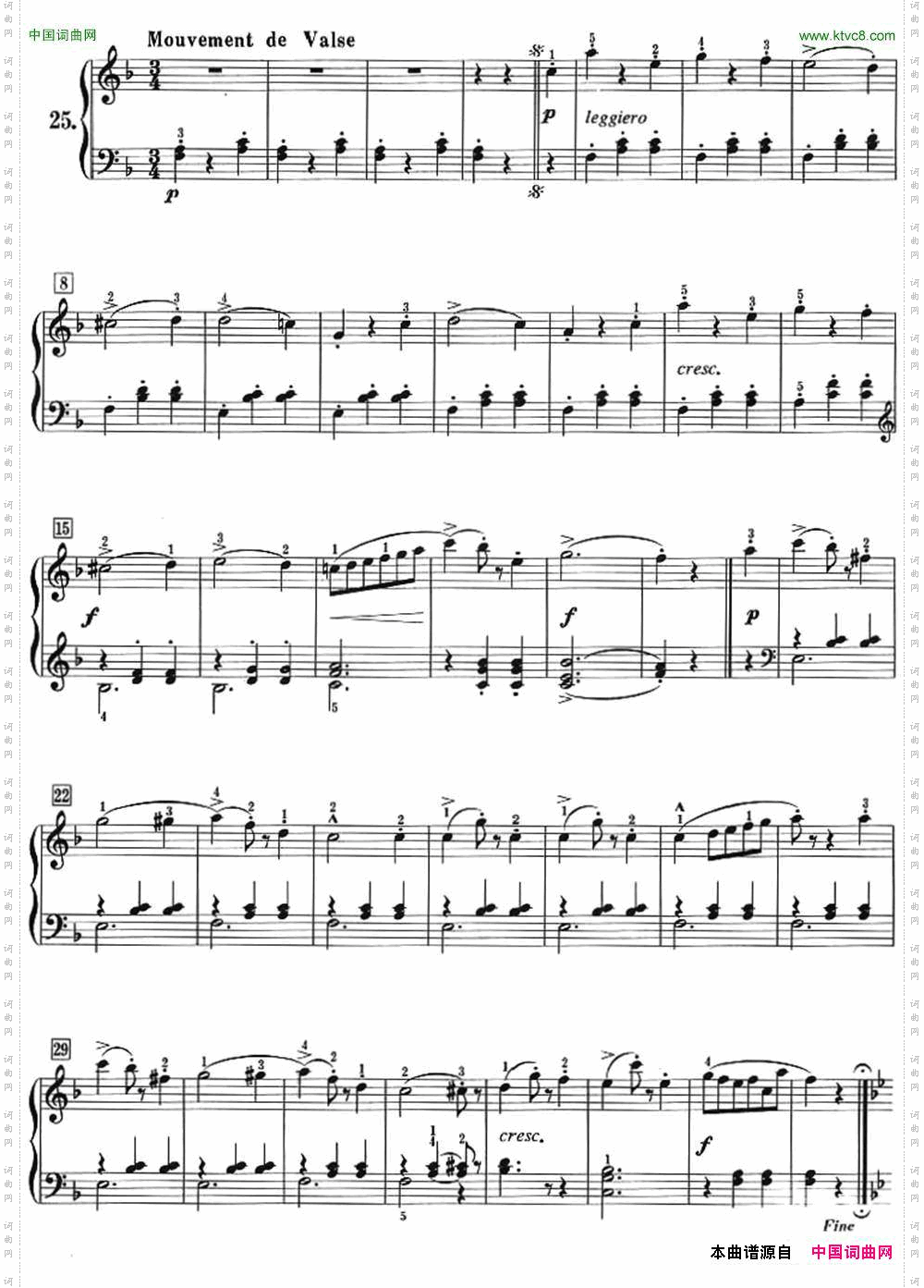 50首莱蒙钢琴练习曲作品37NO.25_50首莱蒙钢琴练习曲 作品37NO.25