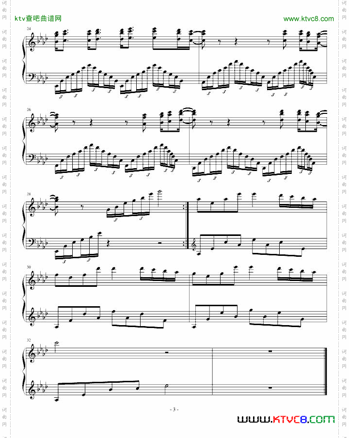 降A大调钢琴曲