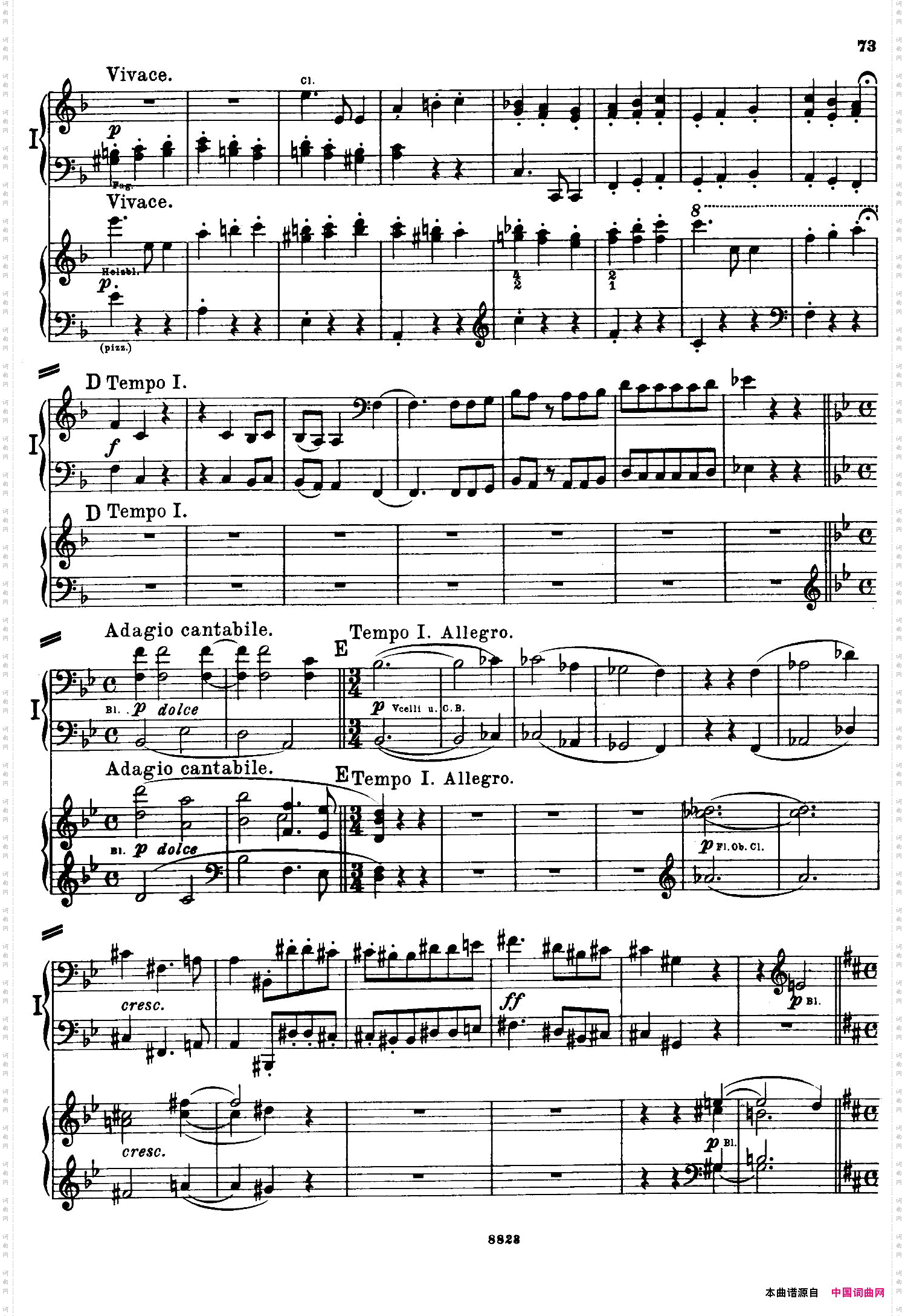 d小调第九交响曲Op.125双钢琴P73——82_d小调第九交响曲 Op.125双钢琴P73——82