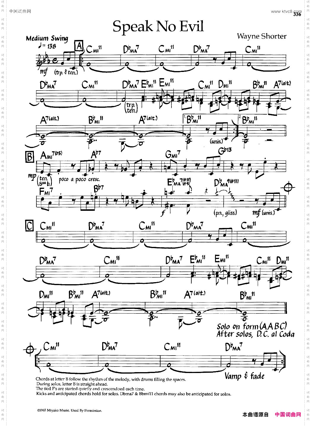 SpeakNoEvil爵士钢琴曲_Speak No Evil爵士钢琴曲