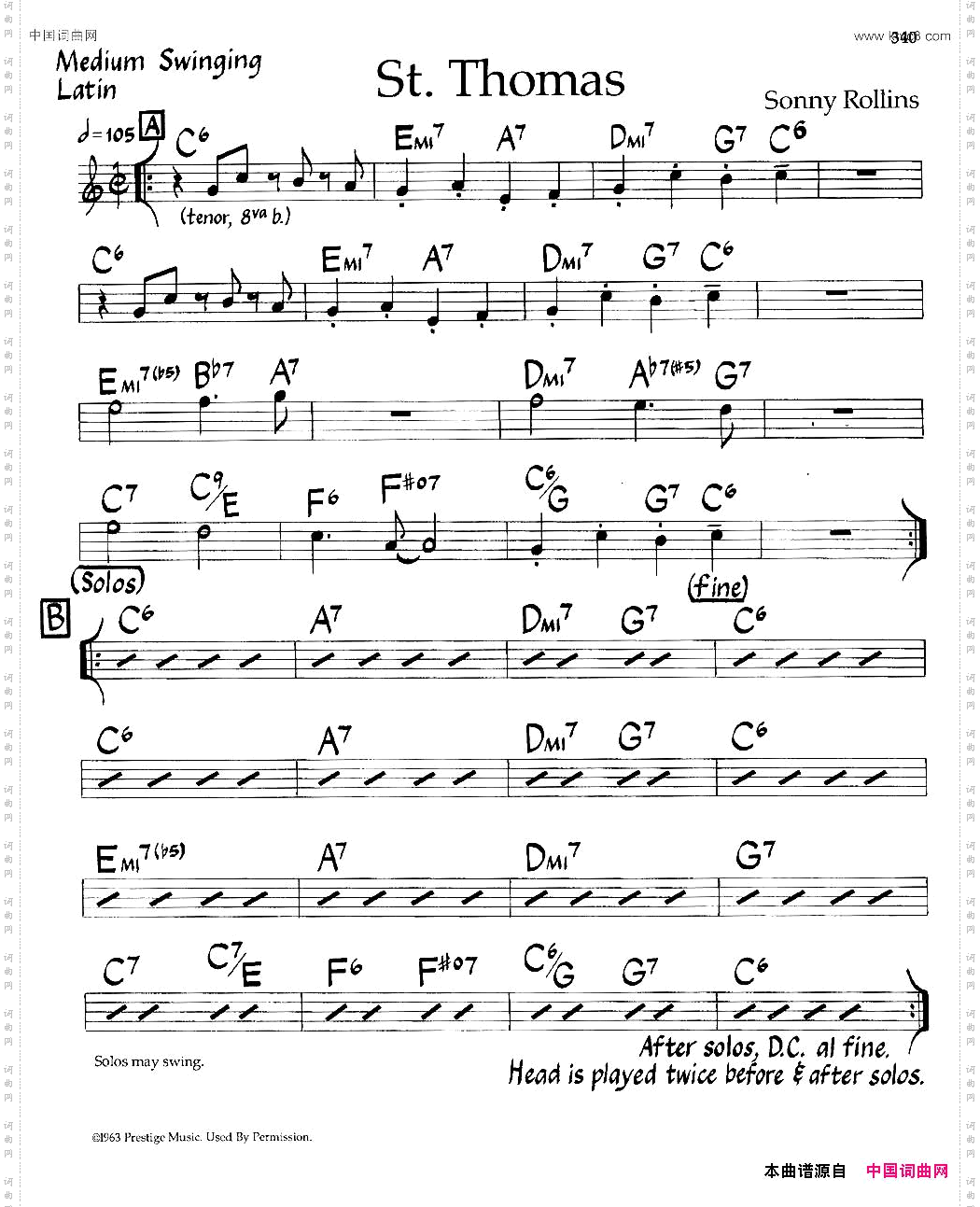 St.Thomas爵士钢琴曲