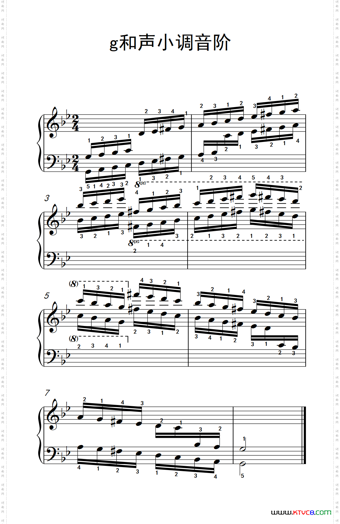 第七集16.g和声小调音阶中央音乐学院钢琴业余考级教程7-9级_第七集16.g和声小调音阶中央音乐学院 钢琴业余考级教程 7-9级