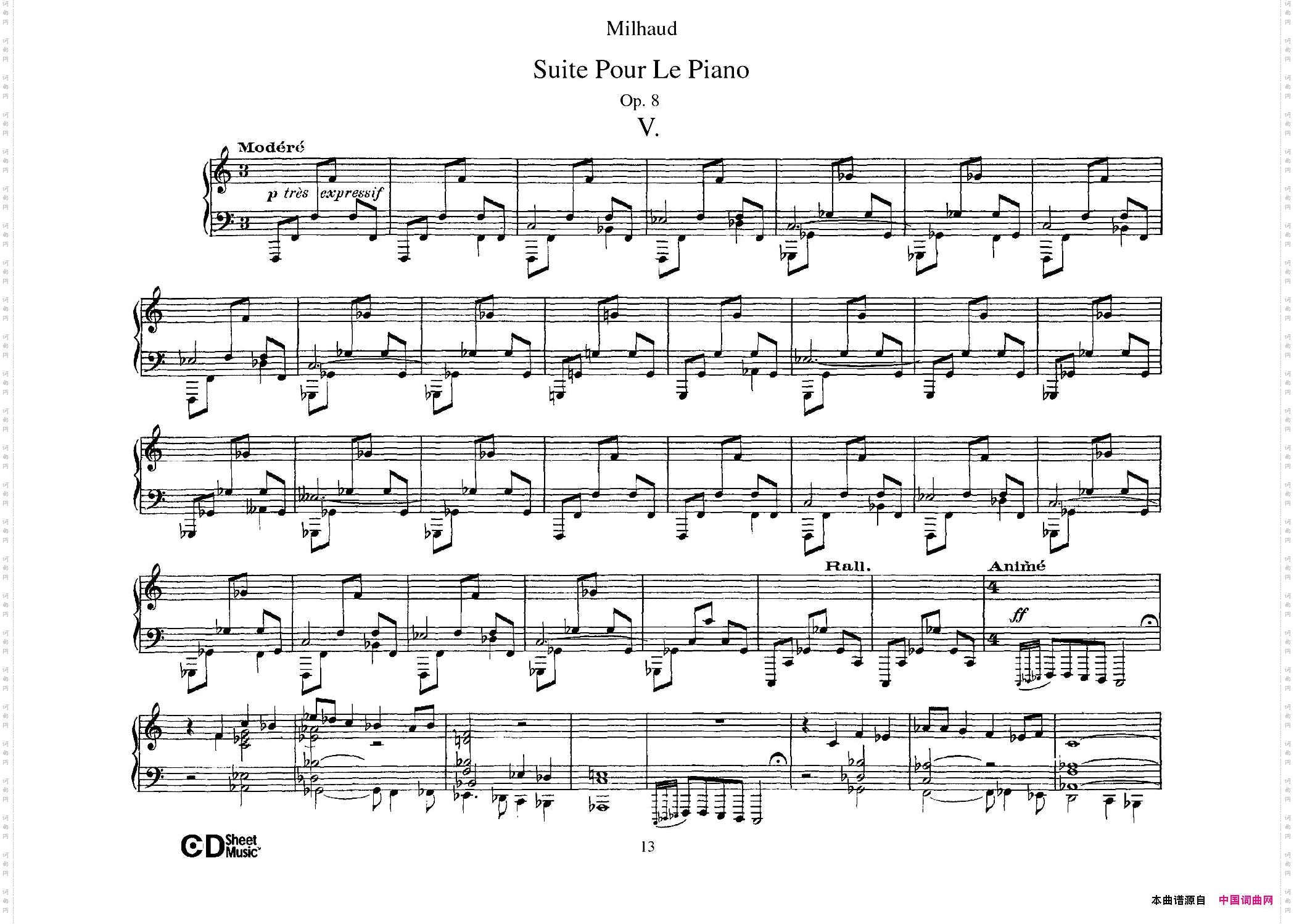 SuitePourLePianoOp.8钢琴组曲·Ⅴ_Suite Pour Le Piano Op.8钢琴组曲·Ⅴ