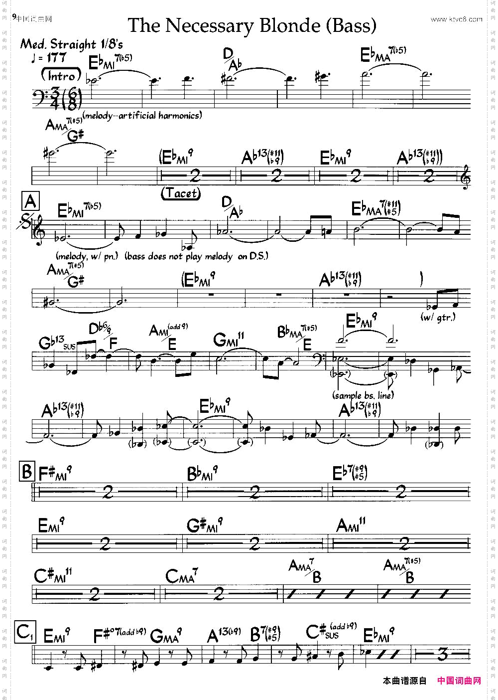 TheNecessaryBlondeBass爵士钢琴曲_The Necessary BlondeBass爵士钢琴曲