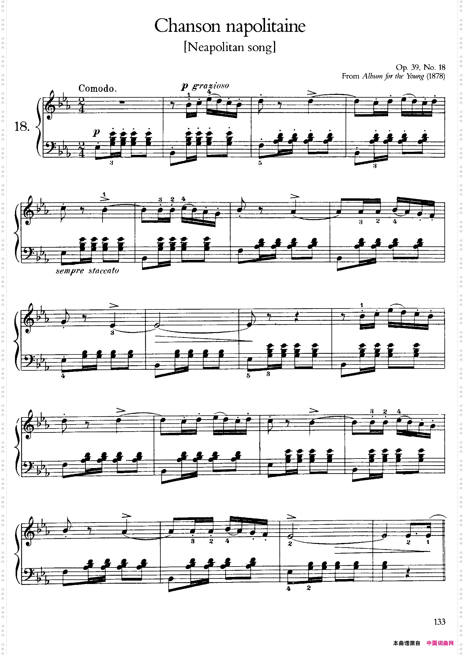 AlbumfortheYoungOp.39儿童钢琴曲集18.那不勒斯民歌NeapolitanSong_Album for the Young Op.39儿童钢琴曲集18. 那不勒斯民歌 Neapolitan Song
