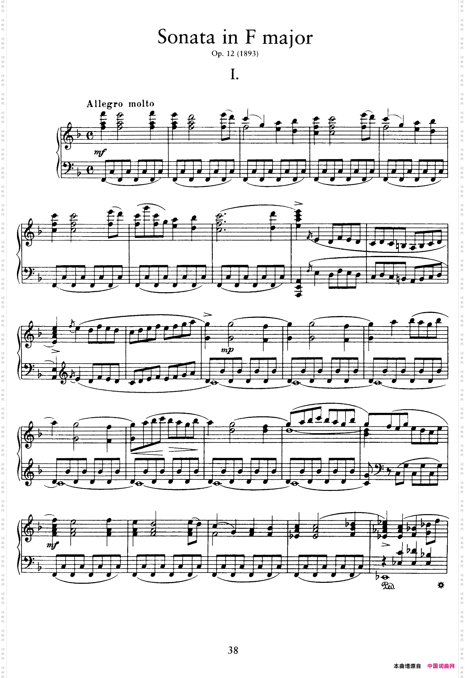 PianoSonatainFMajOp·12F大调钢琴奏鸣曲·第一乐章