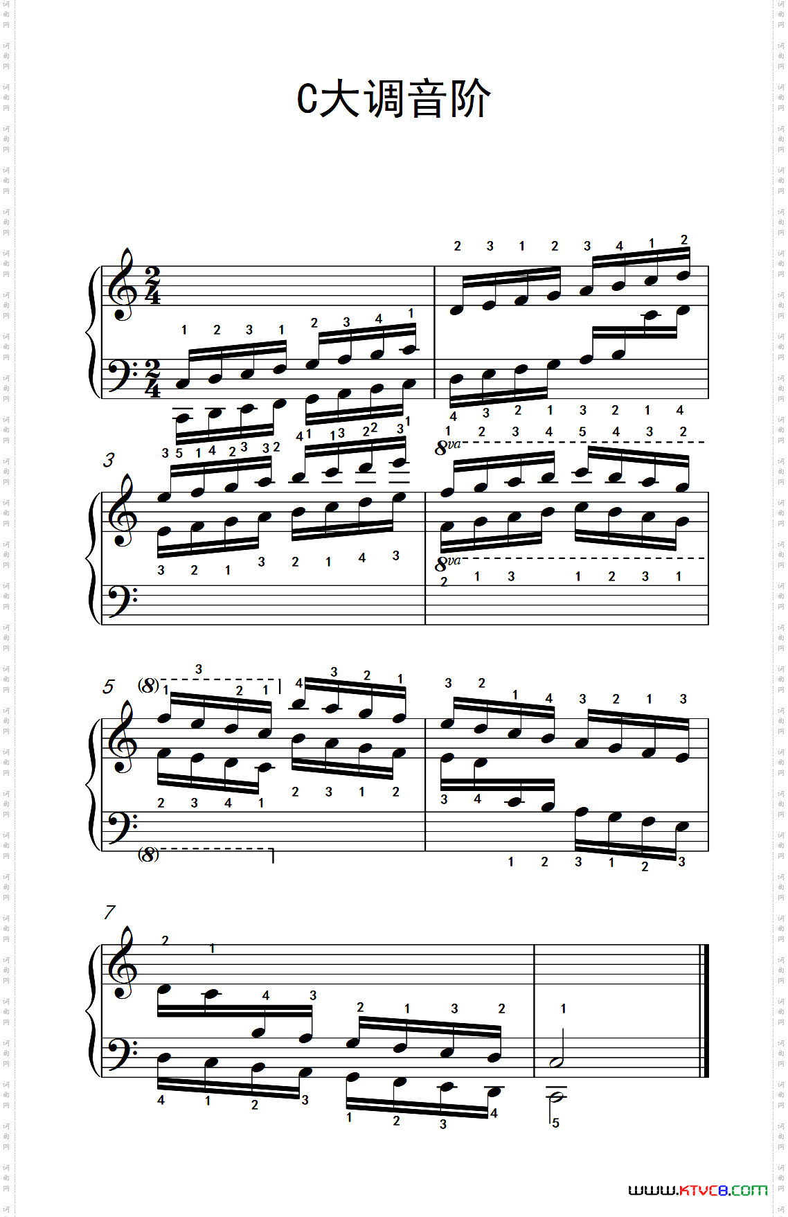 第四级1.C大调音阶中央音乐学院钢琴业余考级教程4-6级_第四级 1.C大调音阶中央音乐学院 钢琴业余考级教程 4-6级