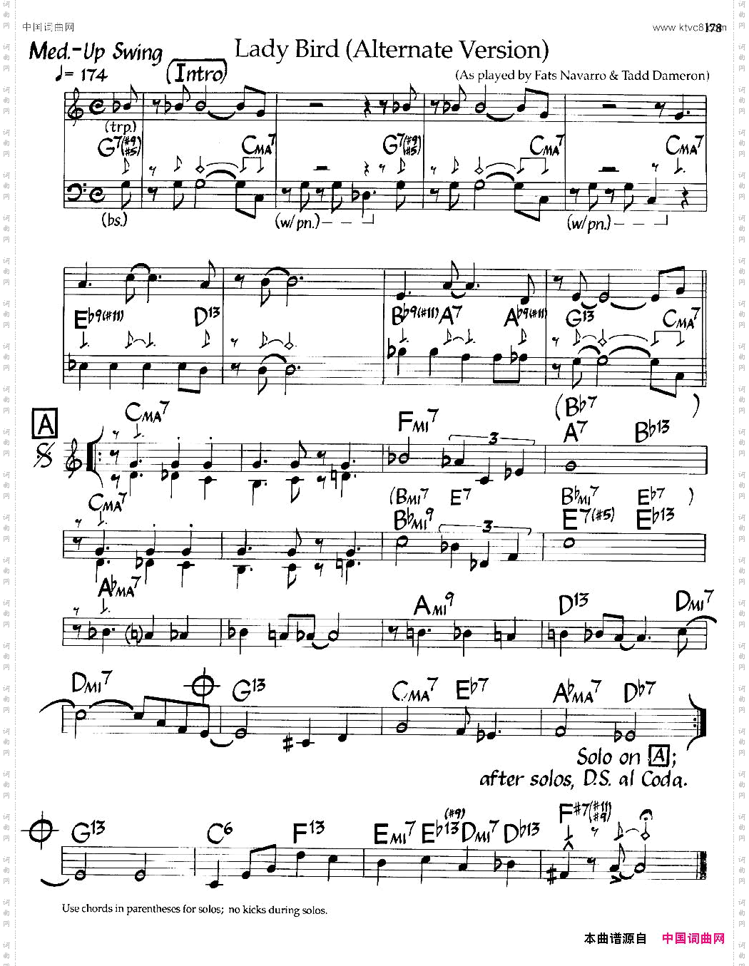 LadyBirdAlternateVersion爵士钢琴曲