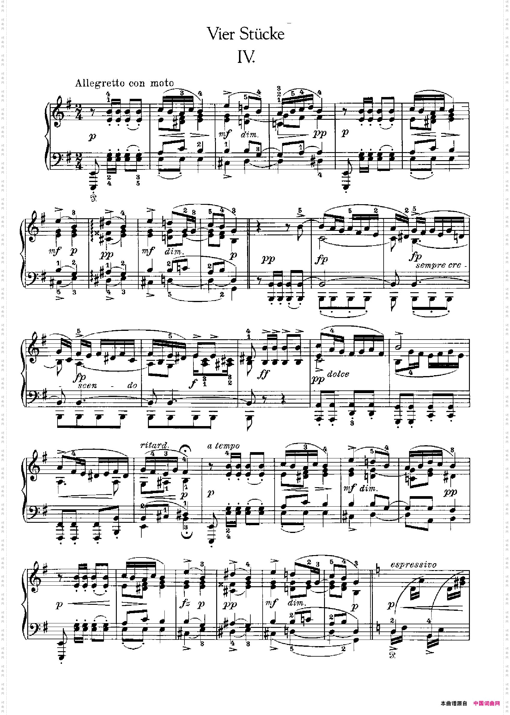 4PianoPiecesOp.14首小品·Ⅳ_4 Piano Pieces Op.14首小品·Ⅳ