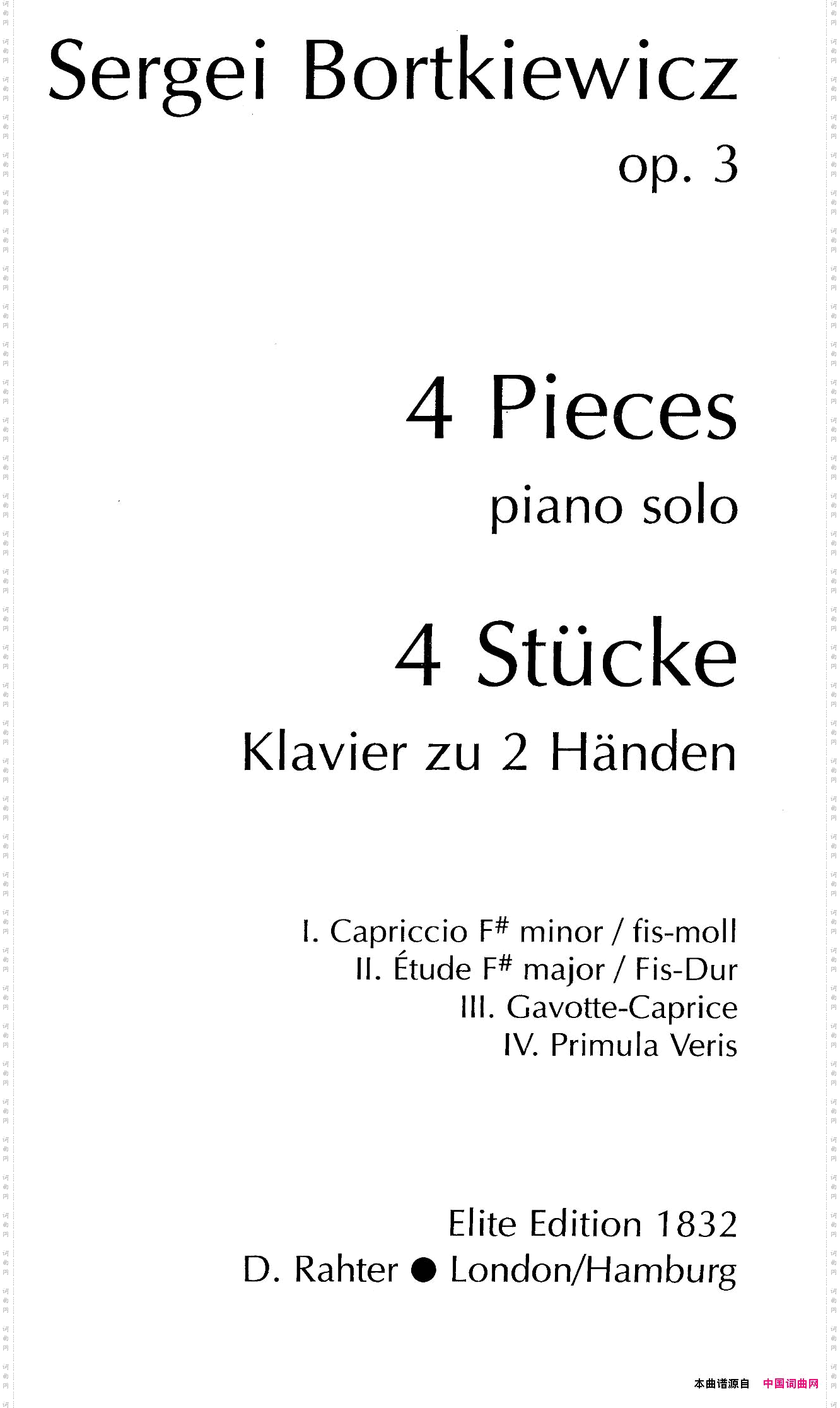 FourPiecesOp.34首小品·4_Four Pieces Op.34首小品·4