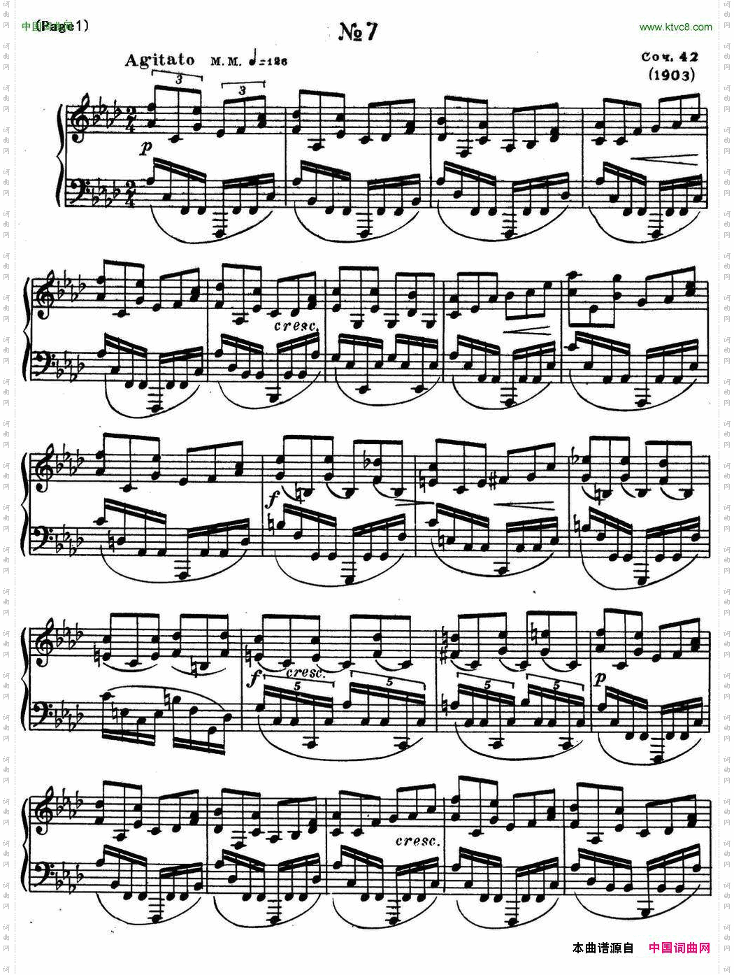 斯克里亚宾8首钢琴练习曲Op42No.7AlexanderScriabinEtudes_斯克里亚宾8首钢琴练习曲 Op42No.7 Alexander Scriabin Etudes