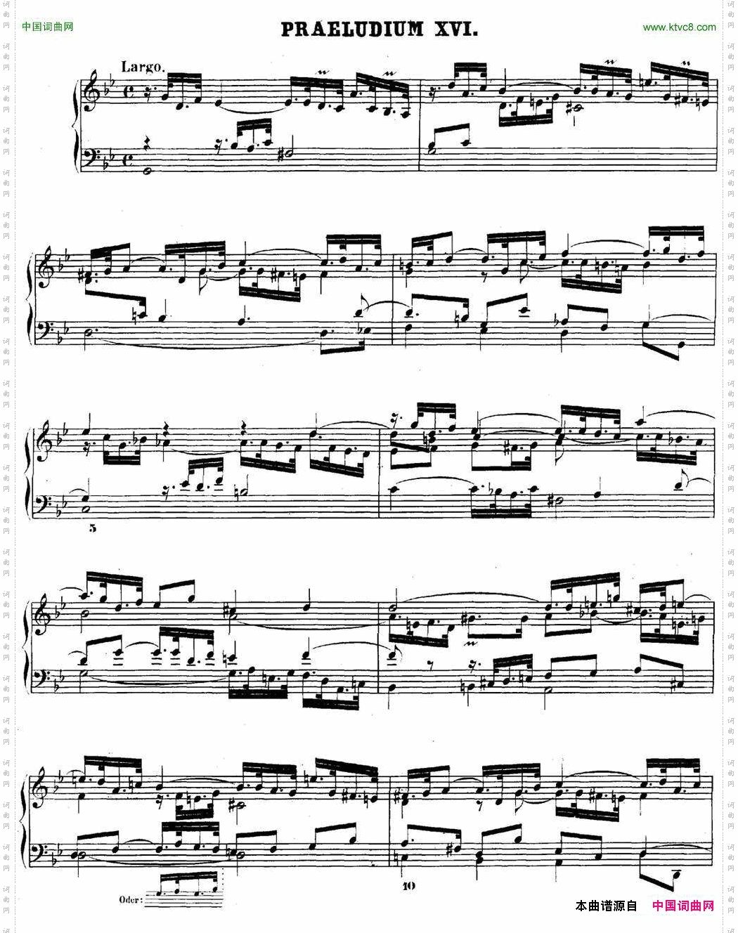 巴赫《平均律钢琴曲集·第二卷》之前奏曲NO.16