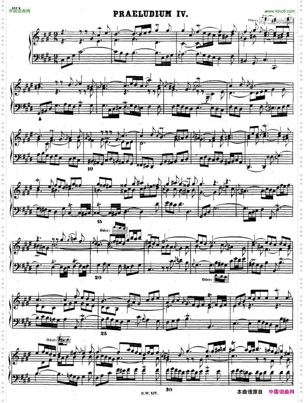 巴赫《平均律钢琴曲集·第二卷》之前奏曲NO.4