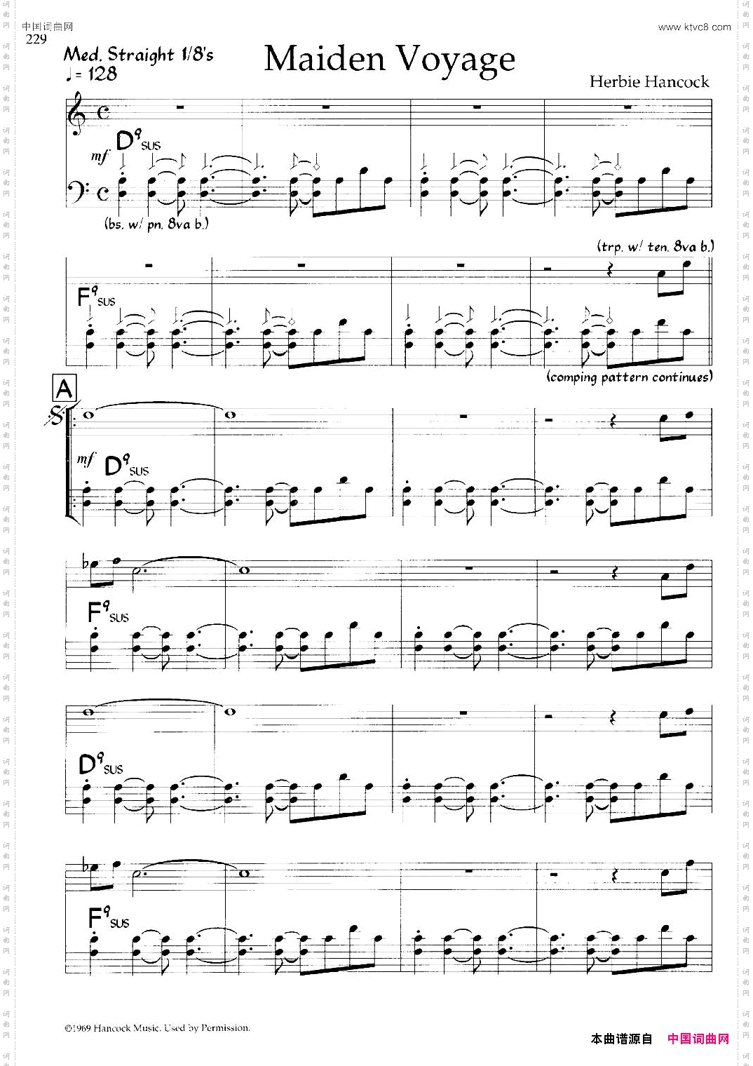 MaidenVoyage爵士钢琴曲_Maiden Voyage爵士钢琴曲