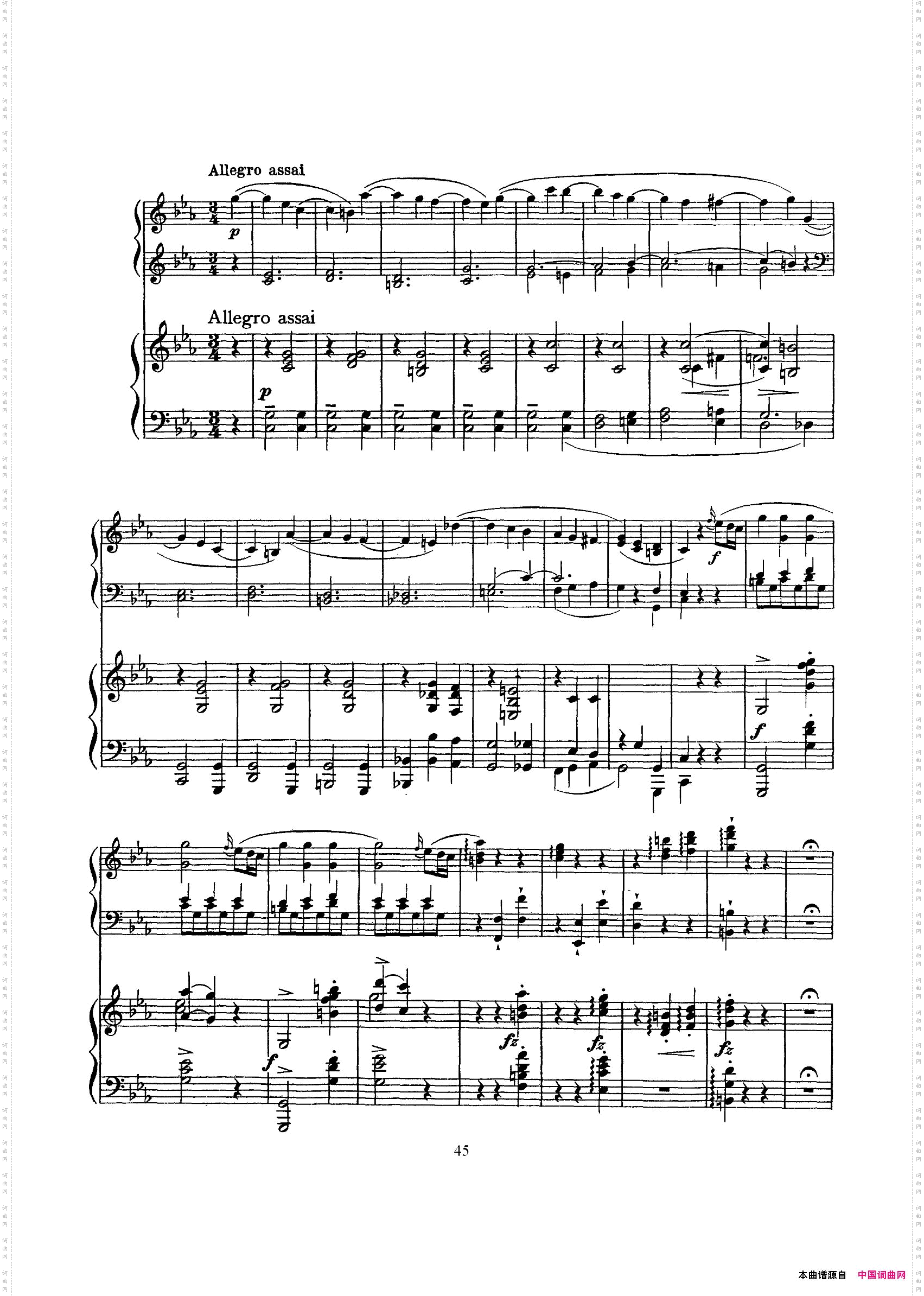 根据21首钢琴奏鸣曲改编的双钢琴版钢琴奏鸣曲四首第四首