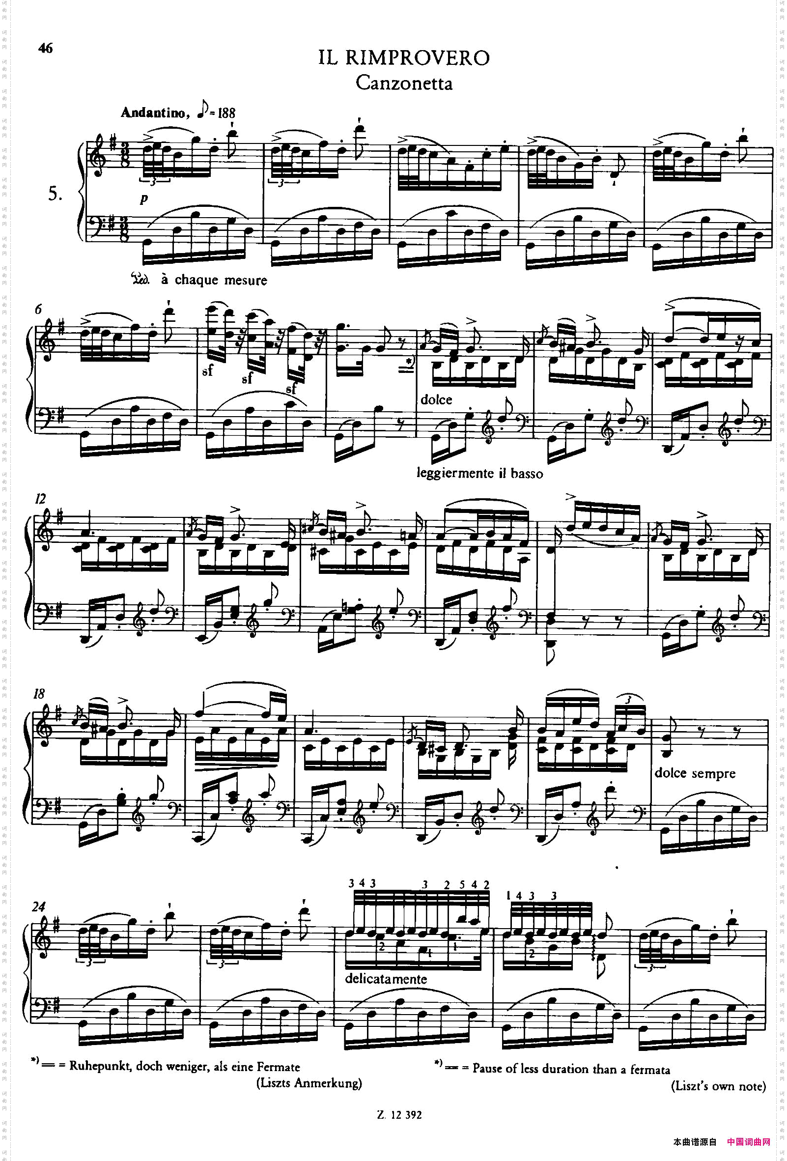 SoiréesMusicalesS.424《音乐晚会全12首》第5首_Soirées Musicales S.424《音乐晚会全12首》第5首
